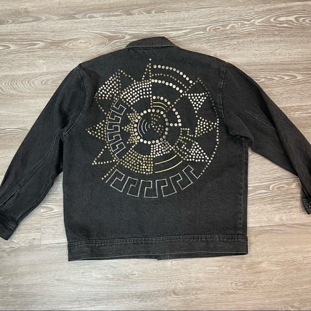 I.B. Diffusion Black Jean Denim Studded jacket - Picture 2 of 8